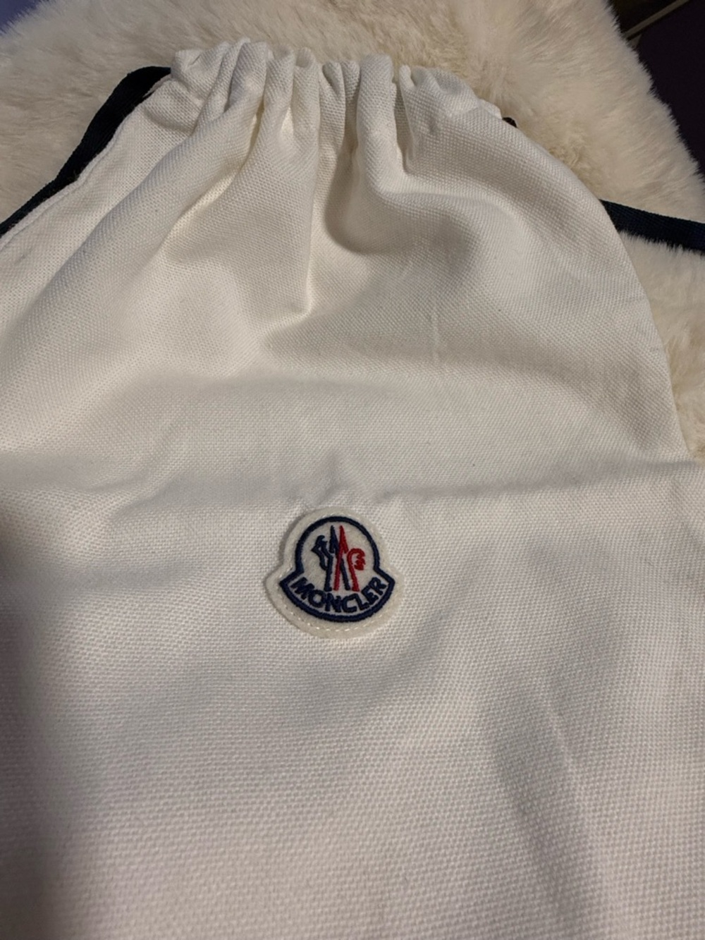 Moncler White Fabric Care Tag Detail